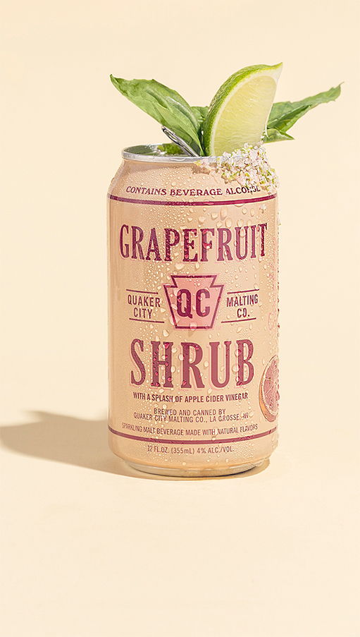 Grapefruit Rim - Sugar Rimmed Can of Quaker City Grapefruit Shrubs